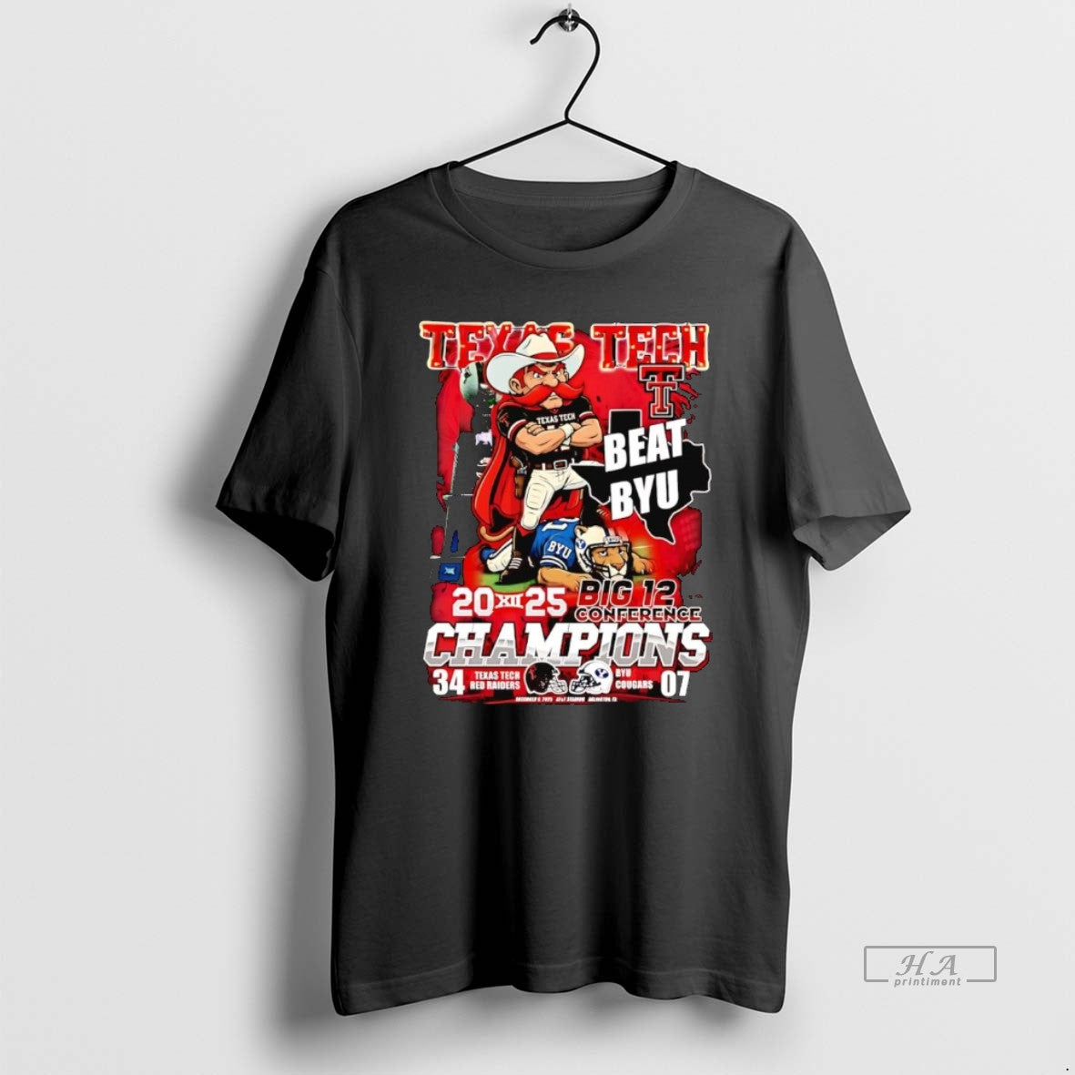 Official Texas Tech Red Raiders Beat Byu 2025 Big 12 Conference Champions T-Shirts