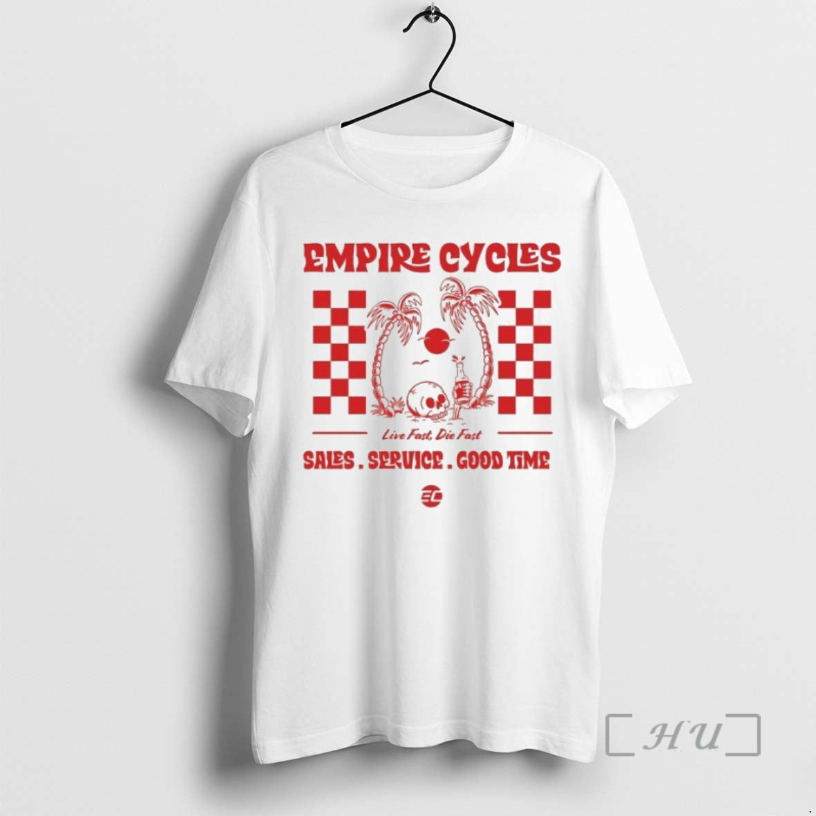 Officials Empire Cycles Live Fast Die Fast Skull T-Shirts