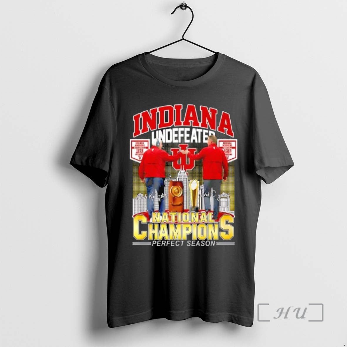 Officials Indiana Undefeated National Champions Perfect Season Signature Coaches 1976 2025 T-Shirts