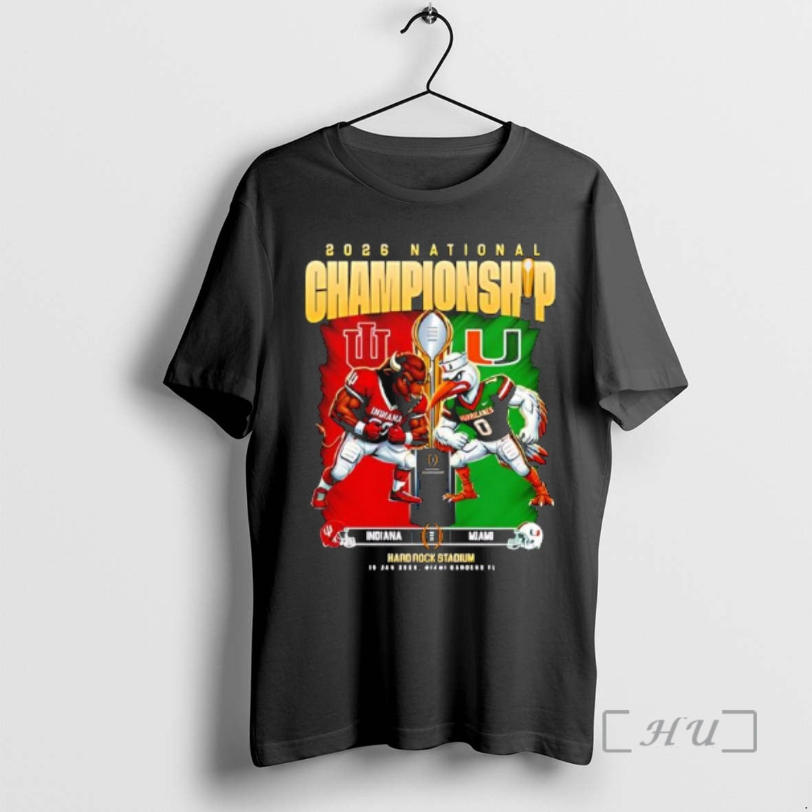 Officials Indiana Vs Miami 2026 Natinal Championship Hard Rock Stadium Mascots T-Shirts