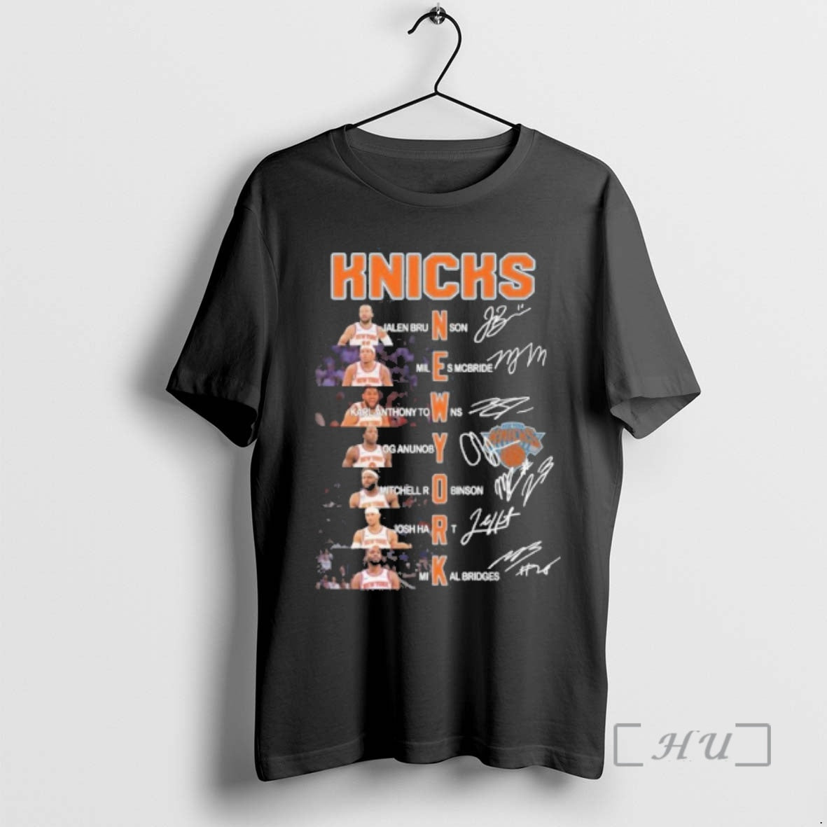 Officials Knicks Jalen Brunson Miles Mcbride Karl Anthony Towns Og Anunoby Signature T-Shirts