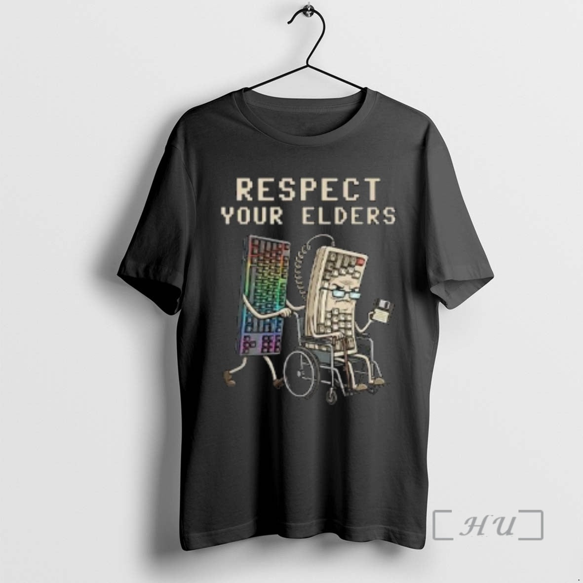 Officials Mechanical Keyboard Respect Your Elders Circle Black T-Shirts