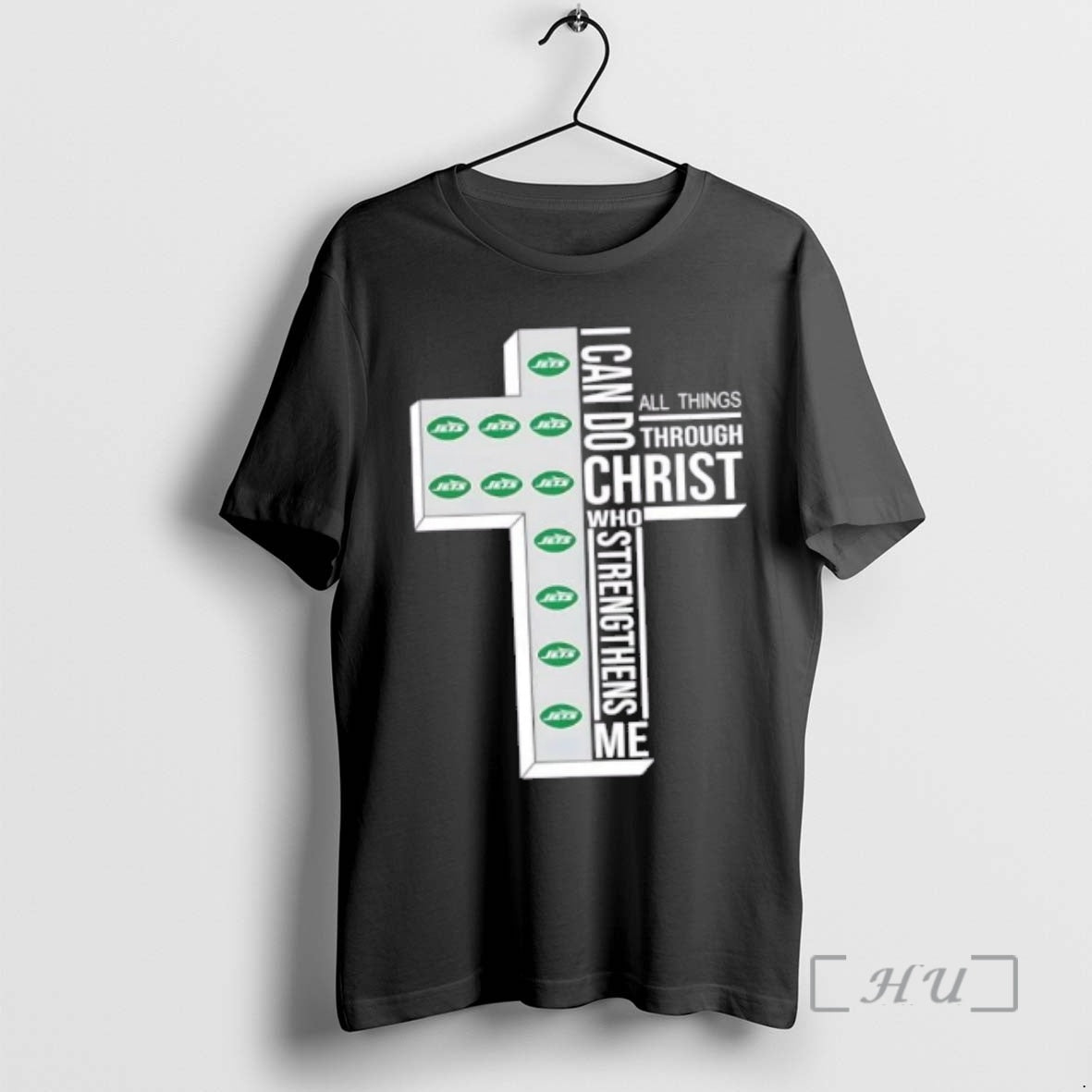 Officials New York Jets Football X I Can Do All Things Through Christ Who Strengthens T-Shirts