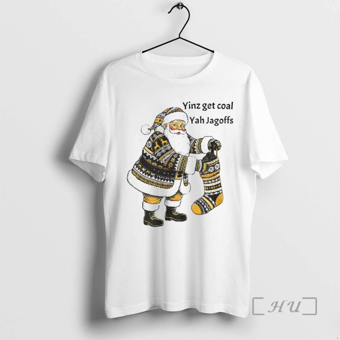 Officials Pittsburgh Santa Stocking Full Coal Yinz Get Coal Yah Jagoffs T-Shirts