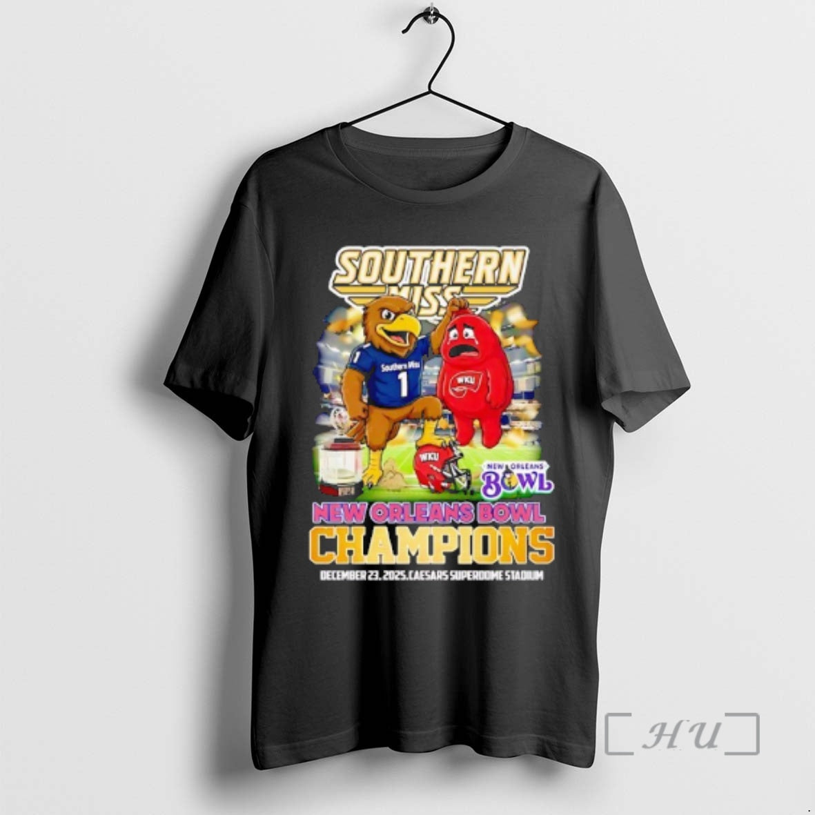 Officials Southern Miss New Destroy Washington State Cougars New Oleans Bowl 2025 Chanpions T-Shirts