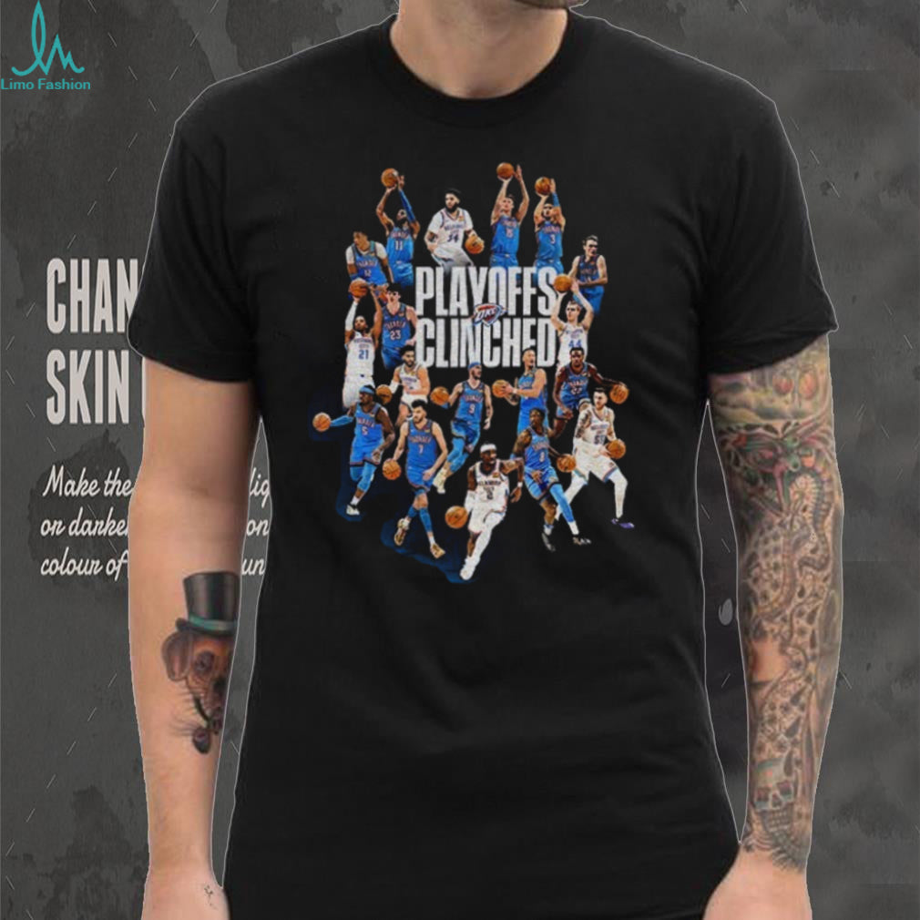 Oklahoma City Thunder Basketball NBA Playoffs Clinched 2026 Poster T Shirt