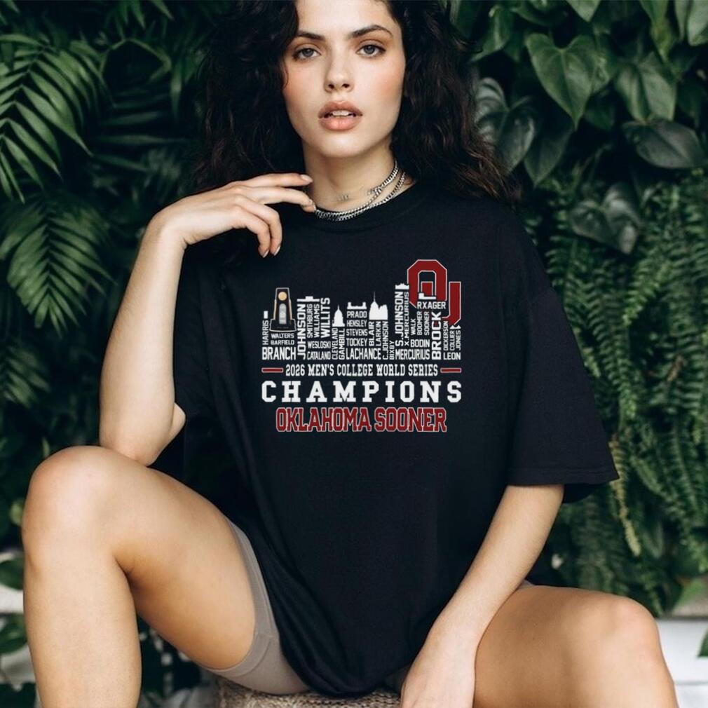 Oklahoma Sooners 2026 Men’s College World Series Champions Skyline Typography Fans Shirt