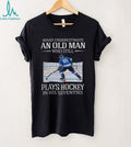 Old Man Hockey Player Seventies Theme Ice Hockey Senior T Shirt