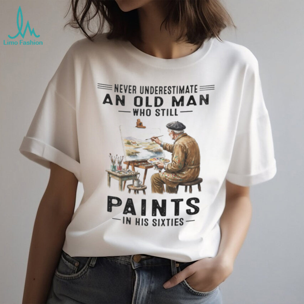 Old Man Painting Art Hobby 60th Birthday Shirt