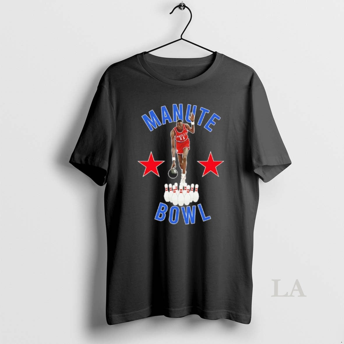 Original Manute Bol Philadelphia 76ers Bowling Minute Manute T-Shirts