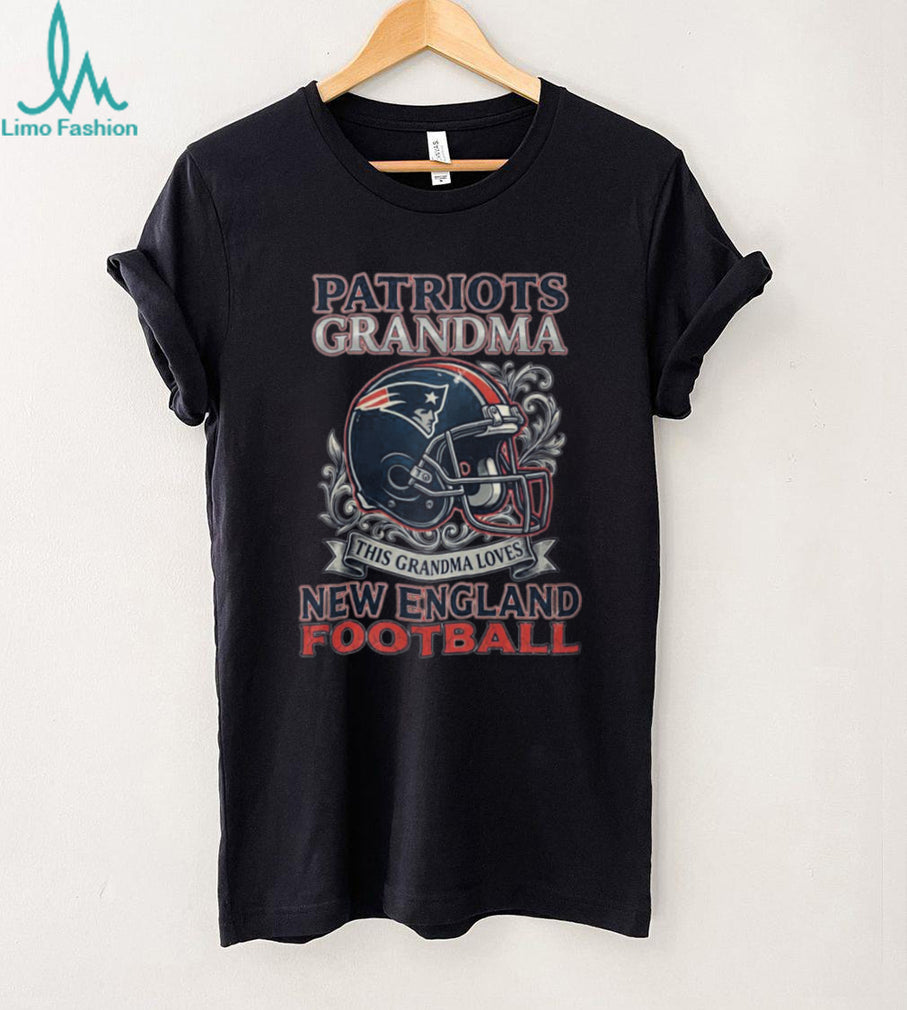 Patriots Grandma New England Football Fan Floral Helmet T Shirt
