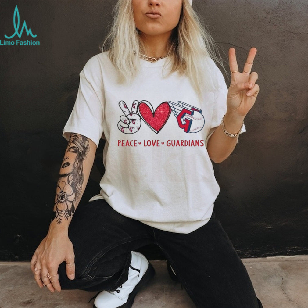Peace Love Guardians Cleveland Baseball Fan T Shirt