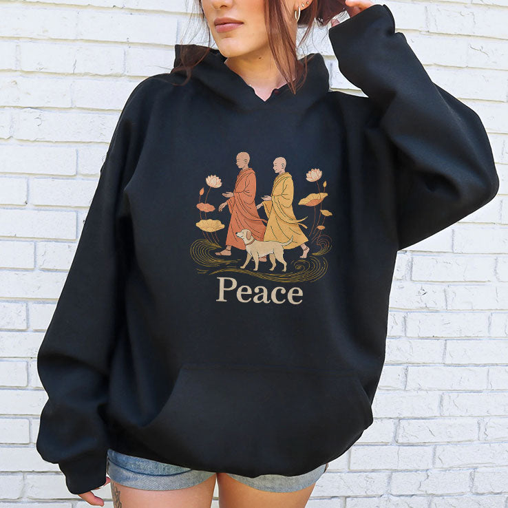 Peace Walking Buddhist Monks T Shirt