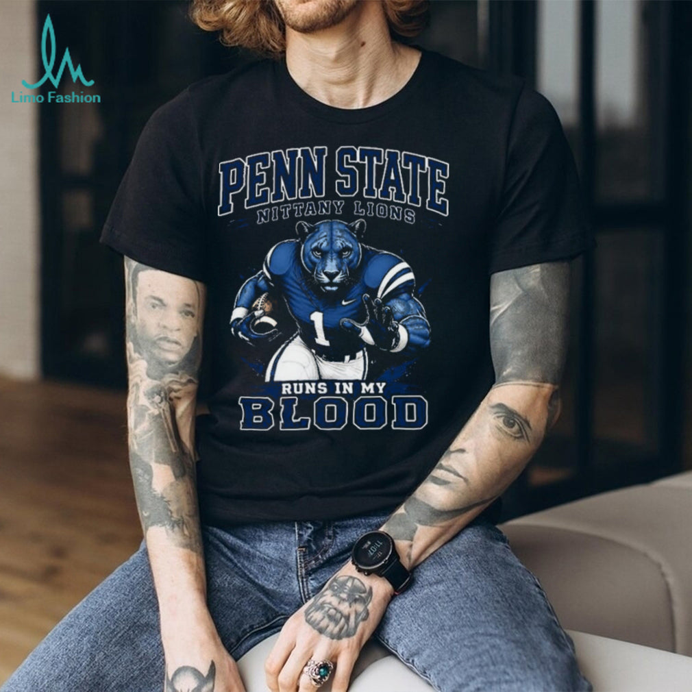 Penn State Nittany Lions Runs In My Blood Fan Retro Men Women Shirt