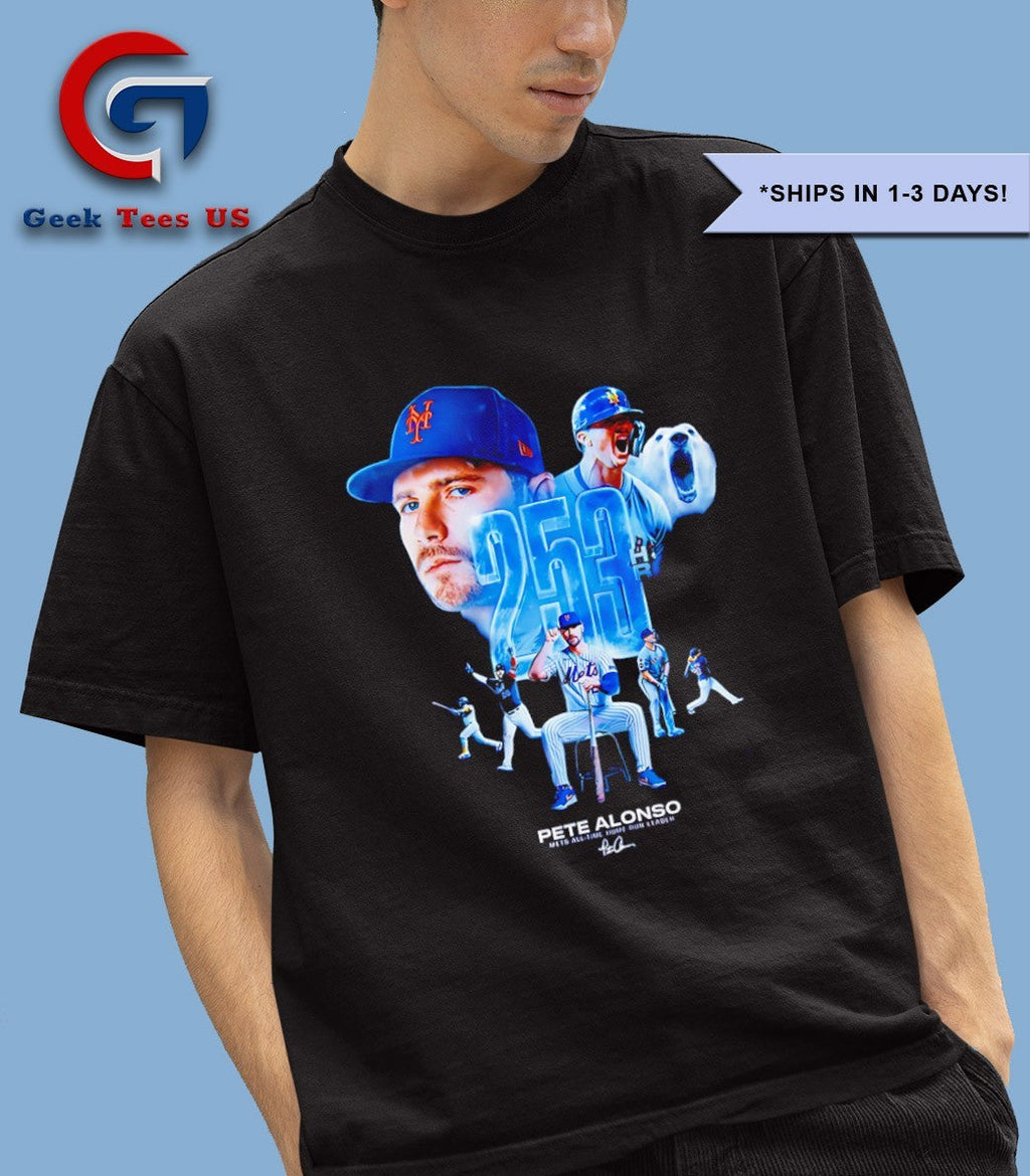 Pete Alonso Hits Home Run 253 poster shirt Unisex , , , Long Sleeve Tee