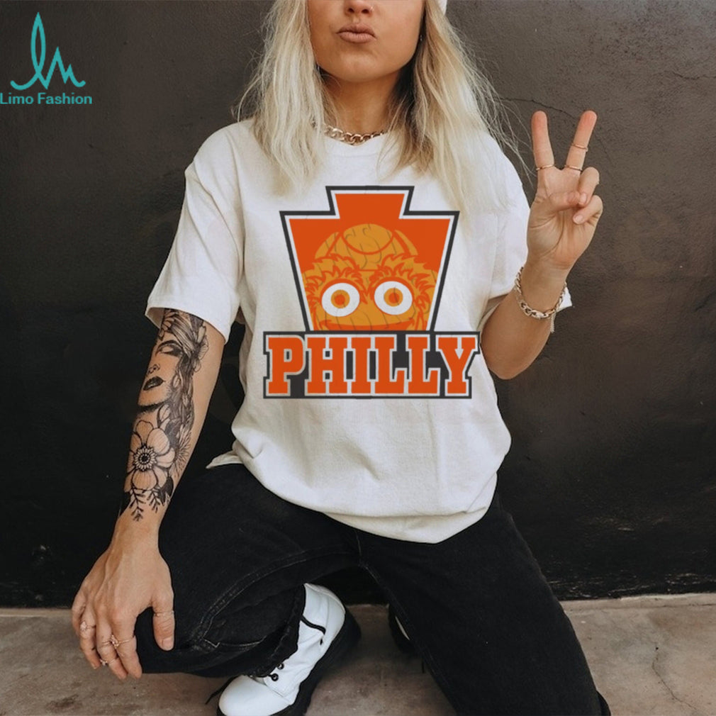 Philadelphia Philly Keystone Gritty Mascot Mascot Fan Apparel Retro Orange Men Women T Shirt