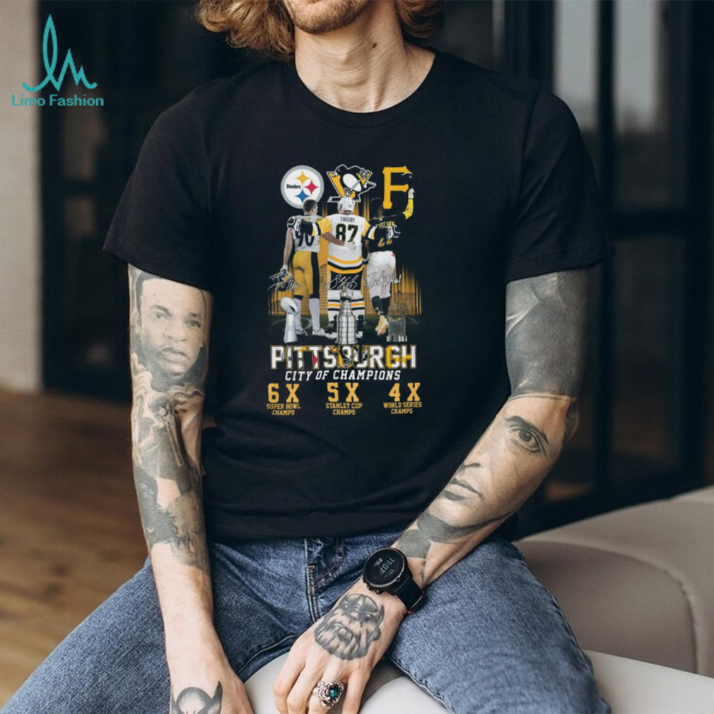 Pittsburgh City Of Champions Watt Crosby McCutchen Trophy T Shirt