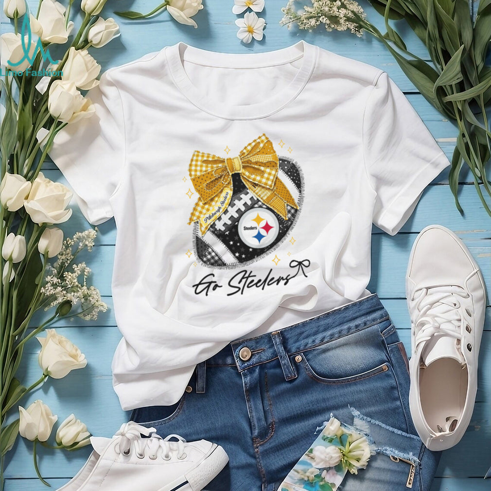 Pittsburgh Slers Gold Bow Coquette Football T Shirt