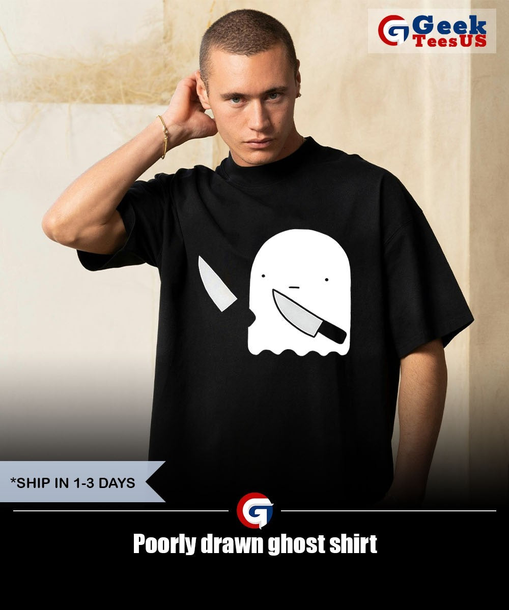 Poorly drawn ghost shirt Unisex , , , Long Sleeve Tee