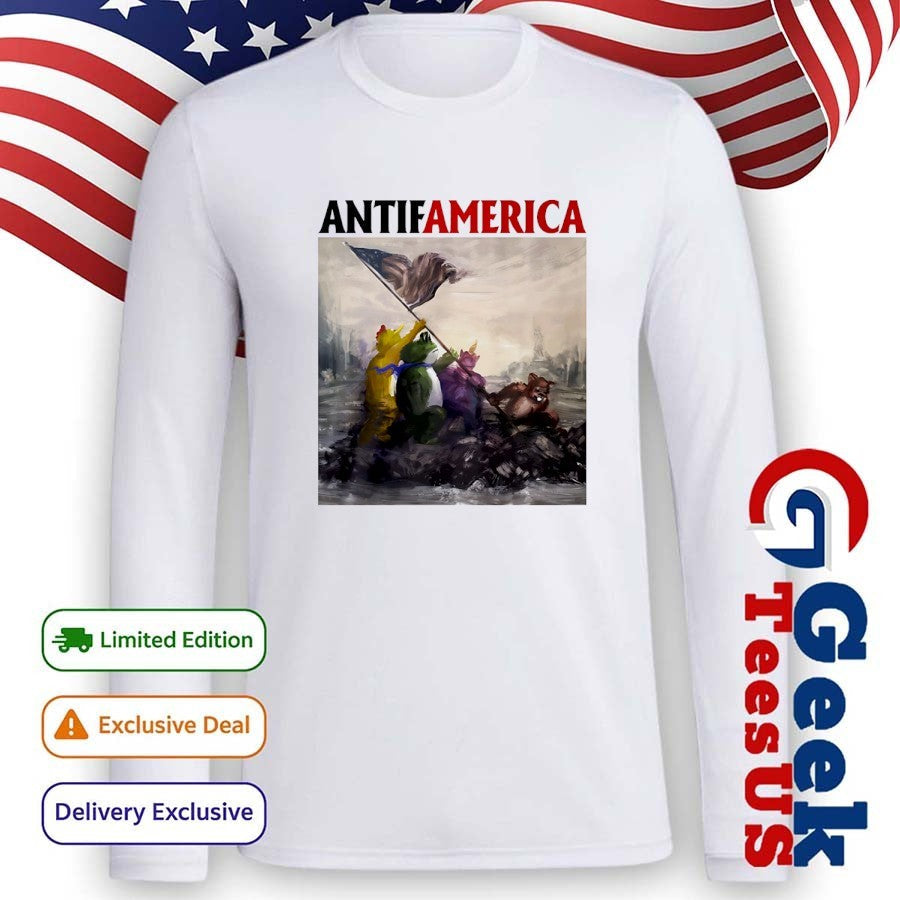 Portland Frog Antifamerica comic shirt Unisex , , , Long Sleeve Tee