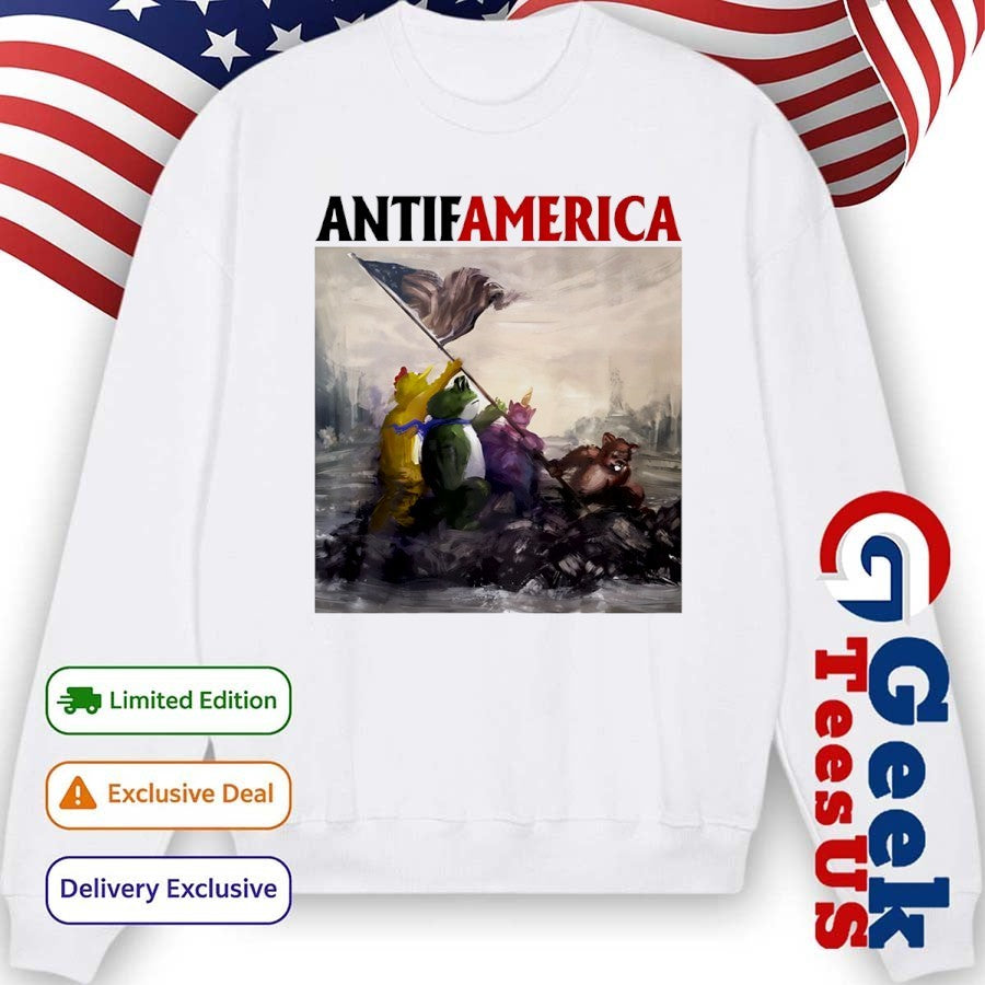 Portland Frog Antifamerica comic shirt Unisex , , , Long Sleeve Tee