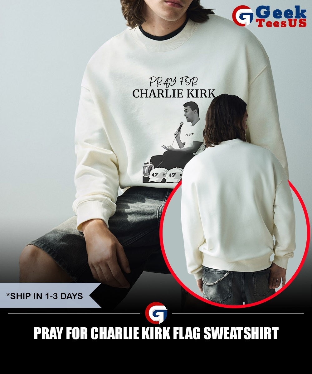 Pray for Charlie Kirk flag shirt Unisex , , , Long Sleeve Tee