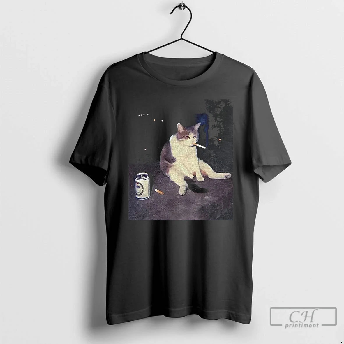 Funny Smoking Cat Cigarette Cat T-Shirts
