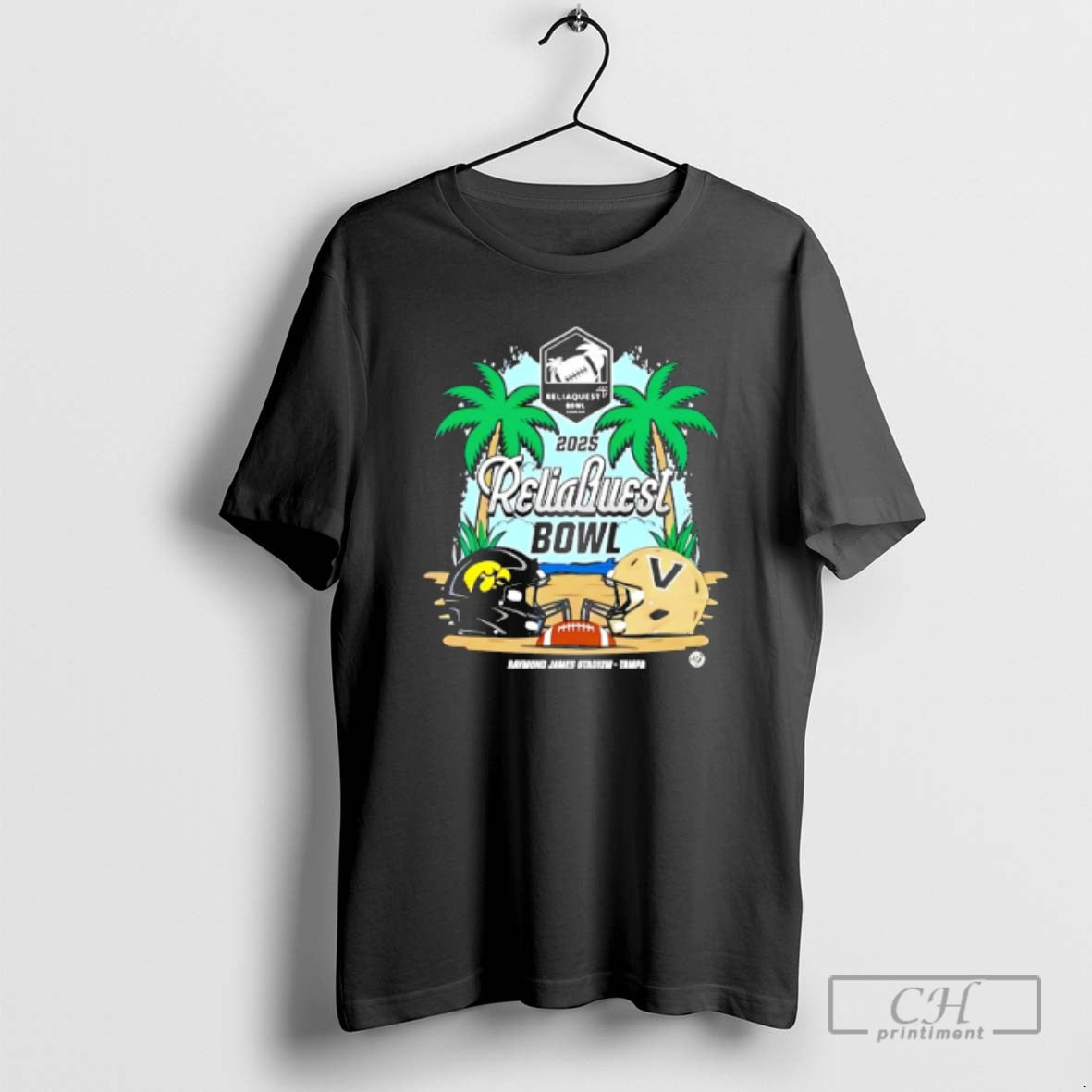 Iowa Hawkeyes Vs Vanderbilt Commodores 2025 Reliaquest Bowl Head Head Shirt T-Shirts
