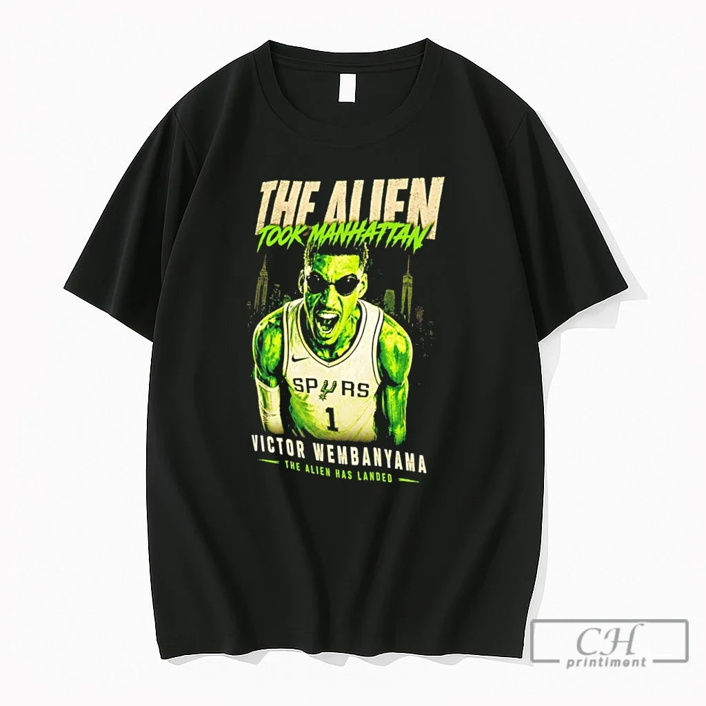 Premium San Antonio Spurs Victor Wembanyama The Alien Took Manhattan Tee Unisex , , , Long Sleeve Tee