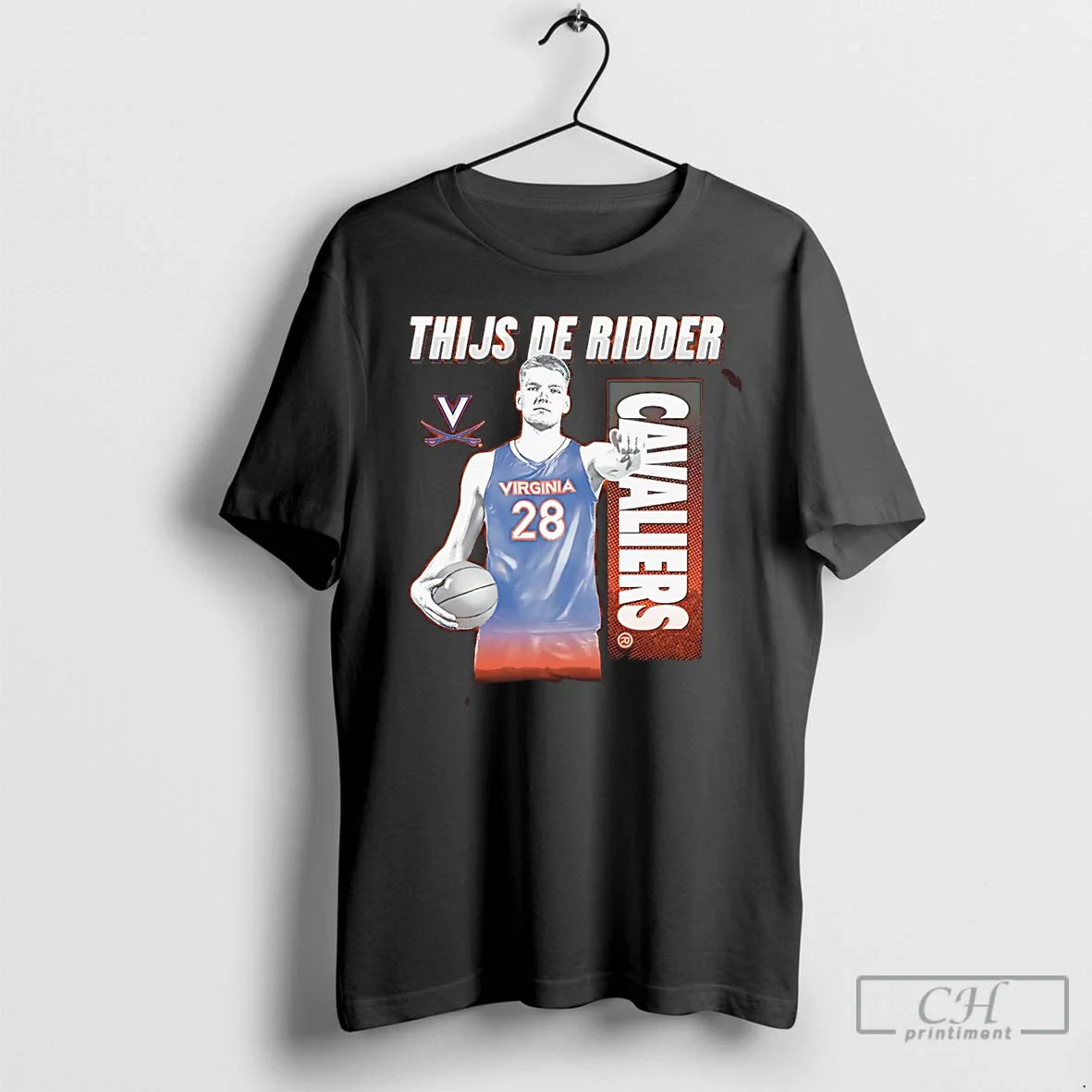 Thijs De Ridder Virginia Cavaliers Illustrated T-Shirts