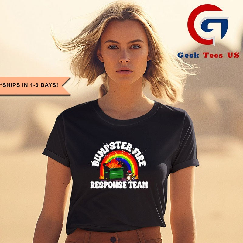 Raccoon dumpster fire response team rainbow shirt Unisex , , , Long Sleeve Tee