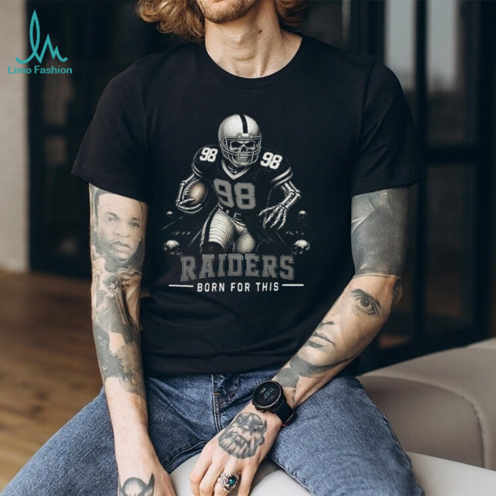 Raiders Football Skull Born For This Retro Vintage Game Day Gift Fans Men Women Shirt