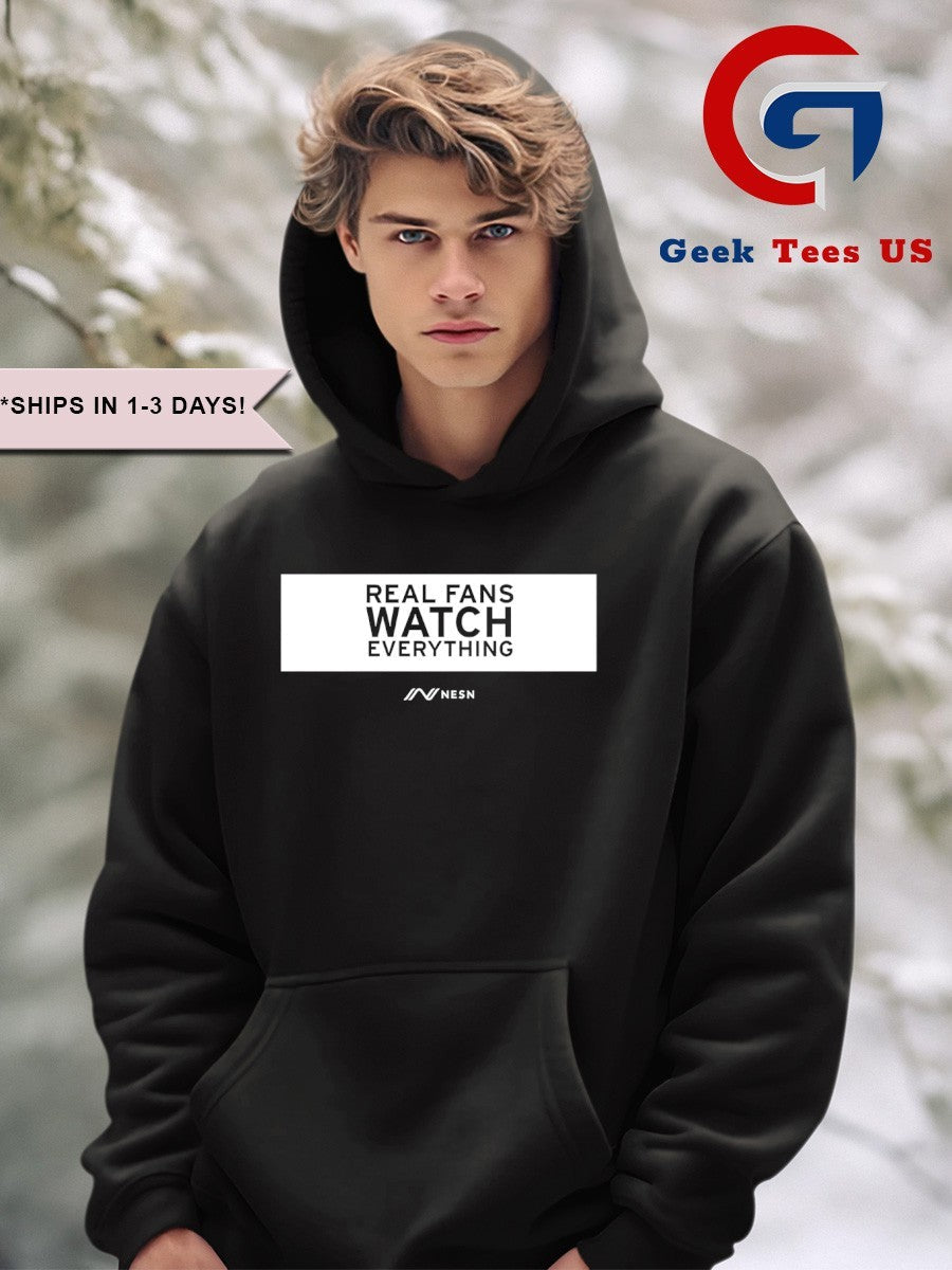 Real Fans Watch Everything Rectangle NESN logo shirt Unisex , , , Long Sleeve Tee
