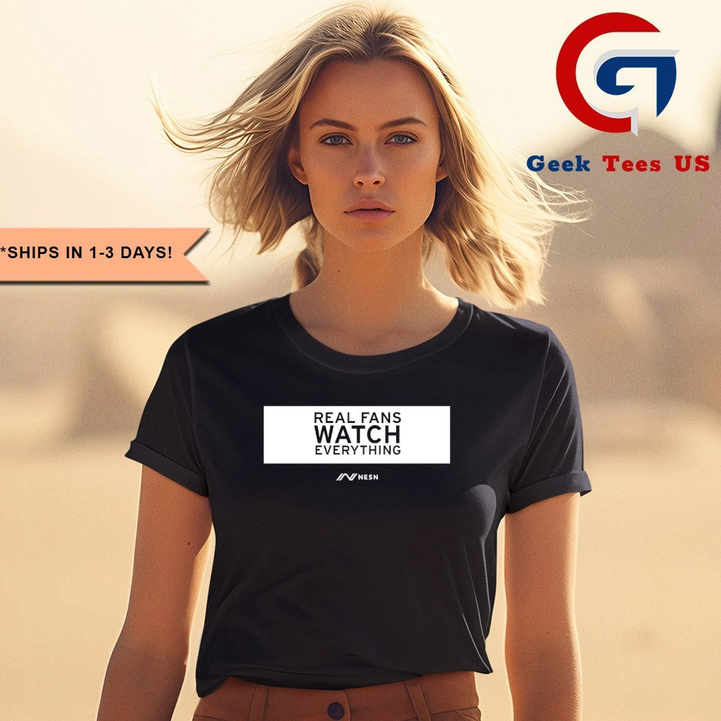 Real Fans Watch Everything Rectangle NESN logo shirt Unisex , , , Long Sleeve Tee