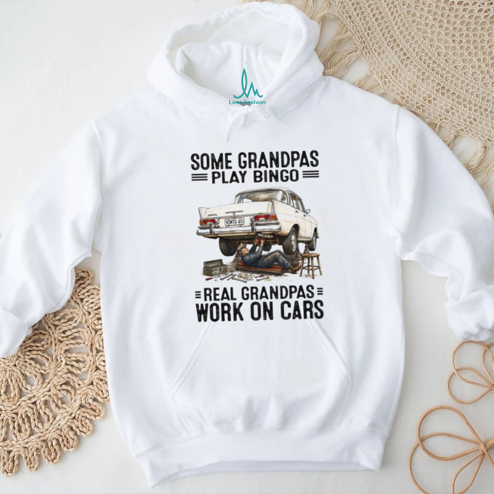Real Grandpas Work On Cars Vintage Mechanic Grandfather T Shirt