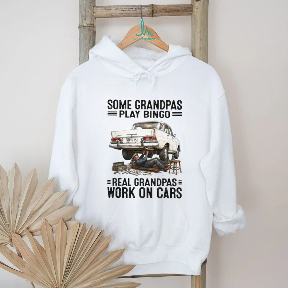 Real Grandpas Work On Cars Vintage Mechanic Grandfather T Shirt