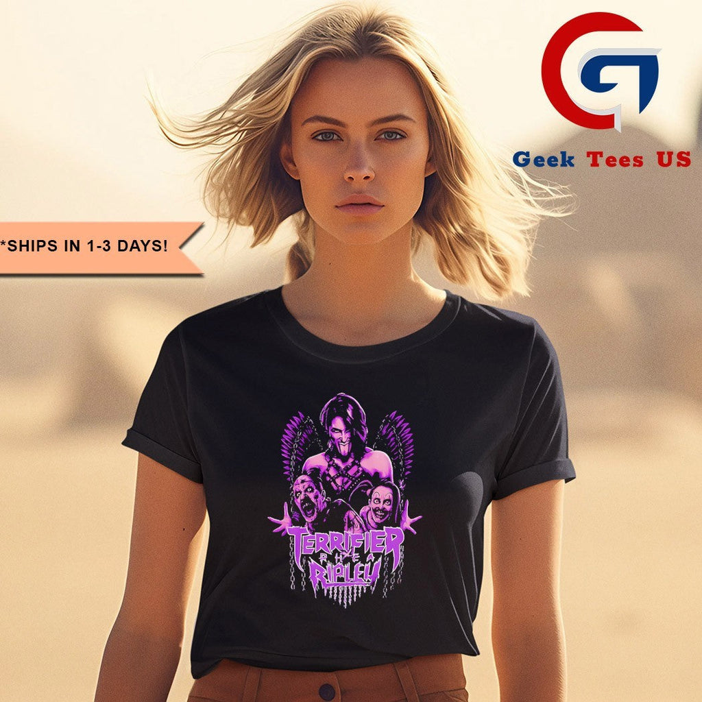 Rhea Ripley x Terrifier Halloween shirt Unisex , , , Long Sleeve Tee