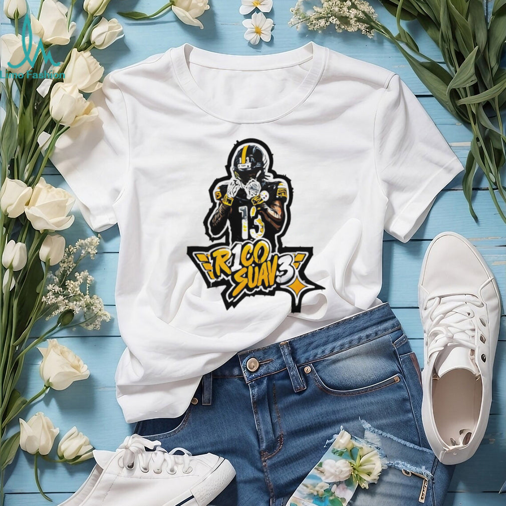 Rico Suave 13 Black and Gold Football Street Art T shirt