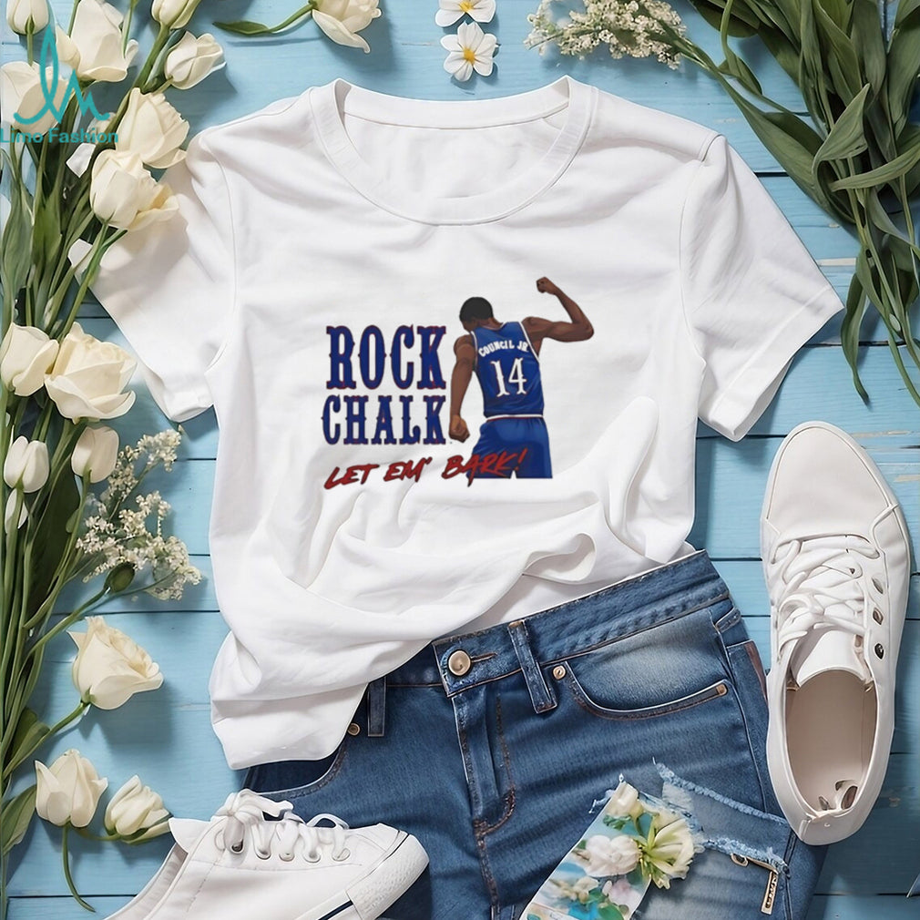 Rock Chalk Let Em Bark Council Jr 14 Kansas Basketball Fan T Shirt