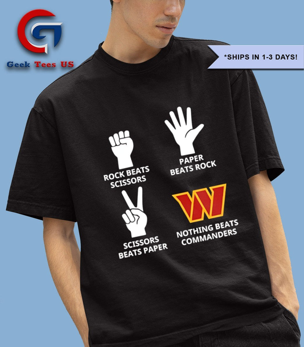Rock Paper Scissors nothing beats Washington Commanders 2025 logo shirt Unisex , , , Long Sleeve Tee