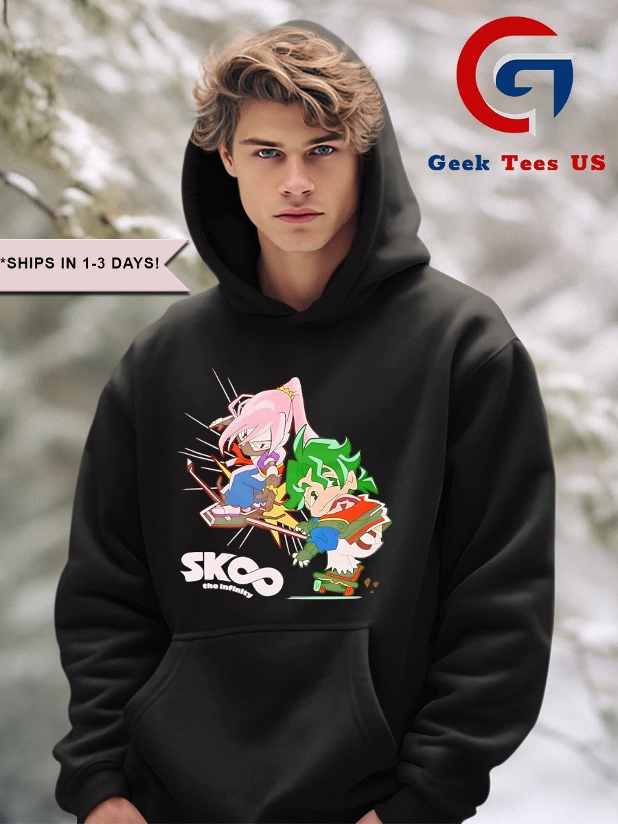 SK8 The Infinity Joe & Cherry Blossom chibi duo shirt Unisex , , , Long Sleeve Tee