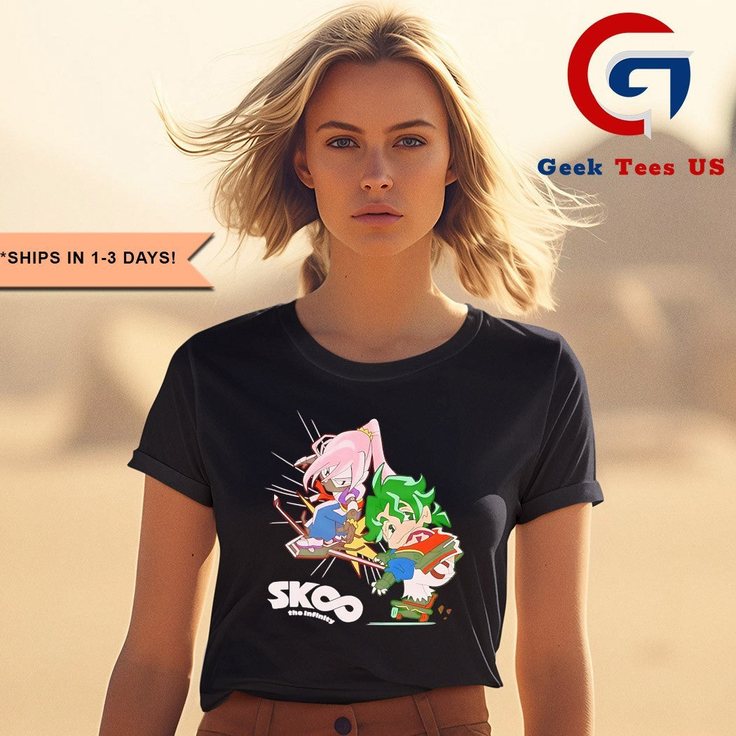 SK8 The Infinity Joe & Cherry Blossom chibi duo shirt Unisex , , , Long Sleeve Tee