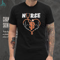 San Francisco Baseball Nurse T Shirt Heartbeat Stethoscope Nursing T Shirt