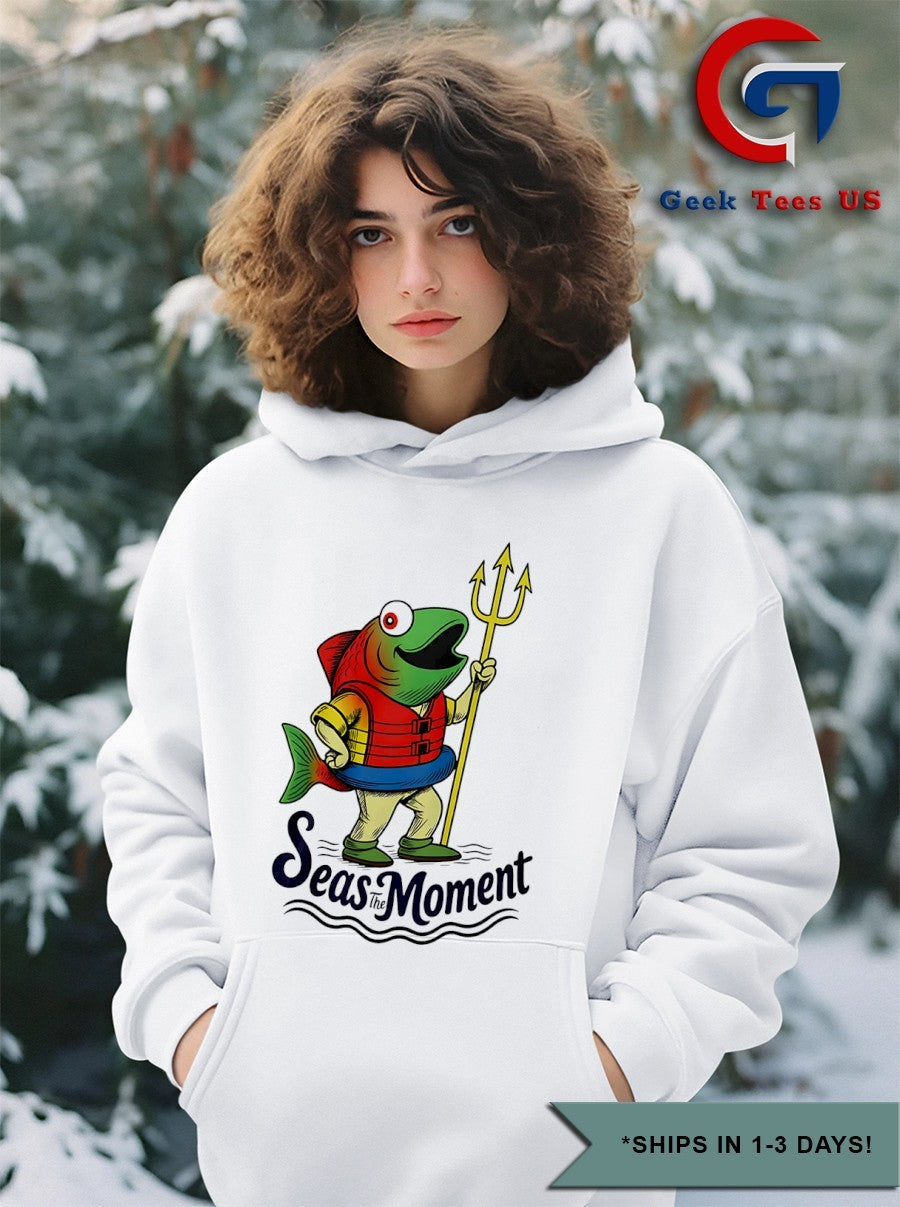 Seas the moment humpy Salmon mariners holding trident shirt Unisex , , , Long Sleeve Tee
