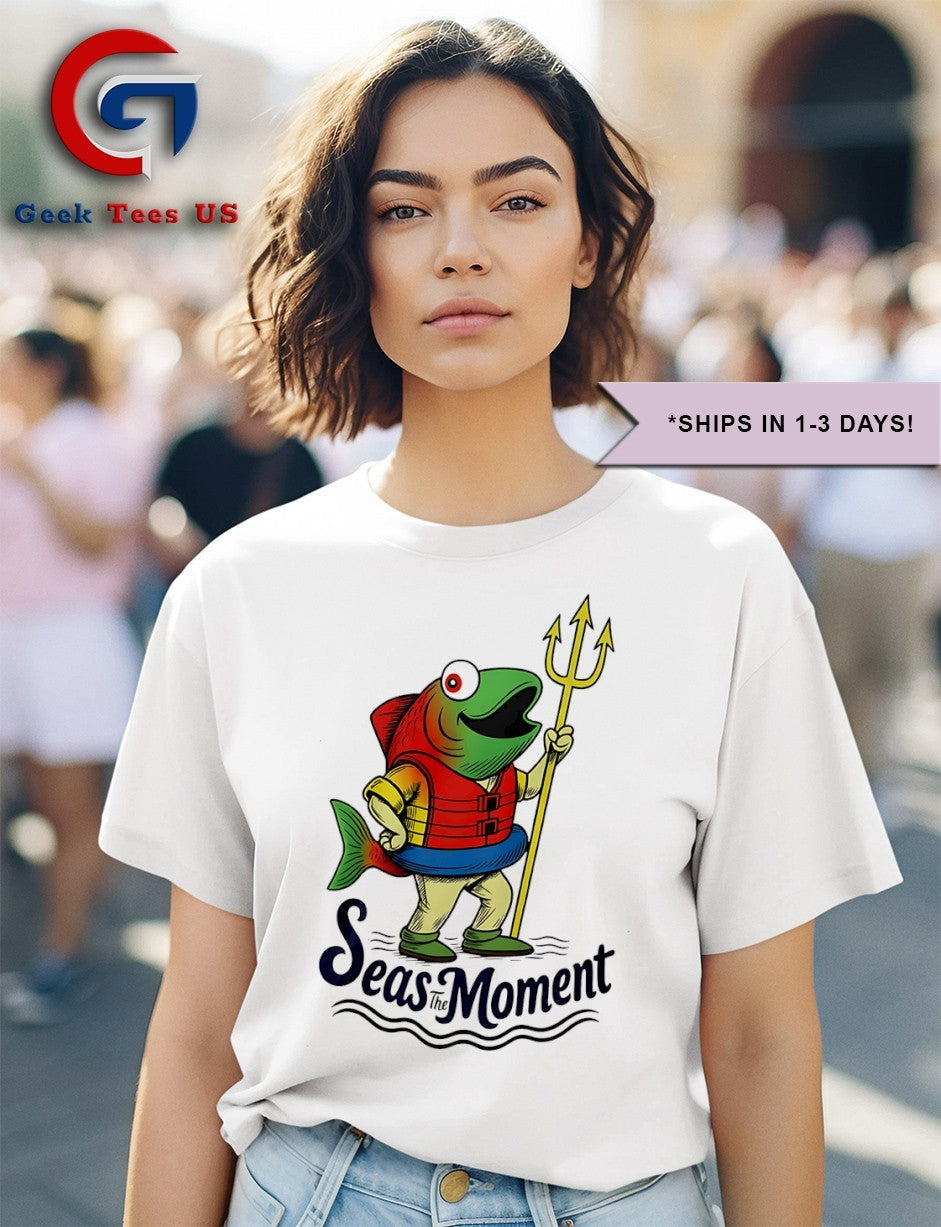 Seas the moment humpy Salmon mariners holding trident shirt Unisex , , , Long Sleeve Tee