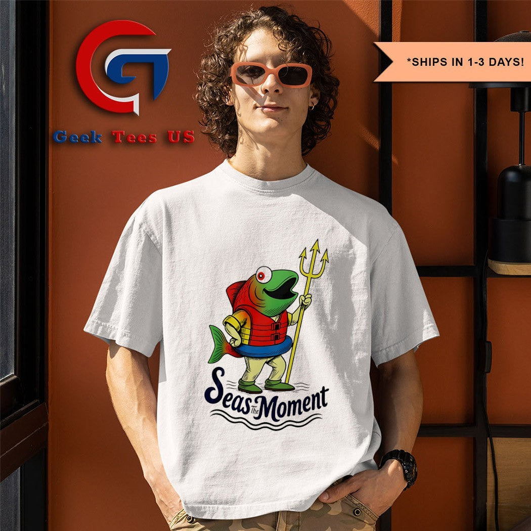 Seas the moment humpy Salmon mariners holding trident shirt Unisex , , , Long Sleeve Tee