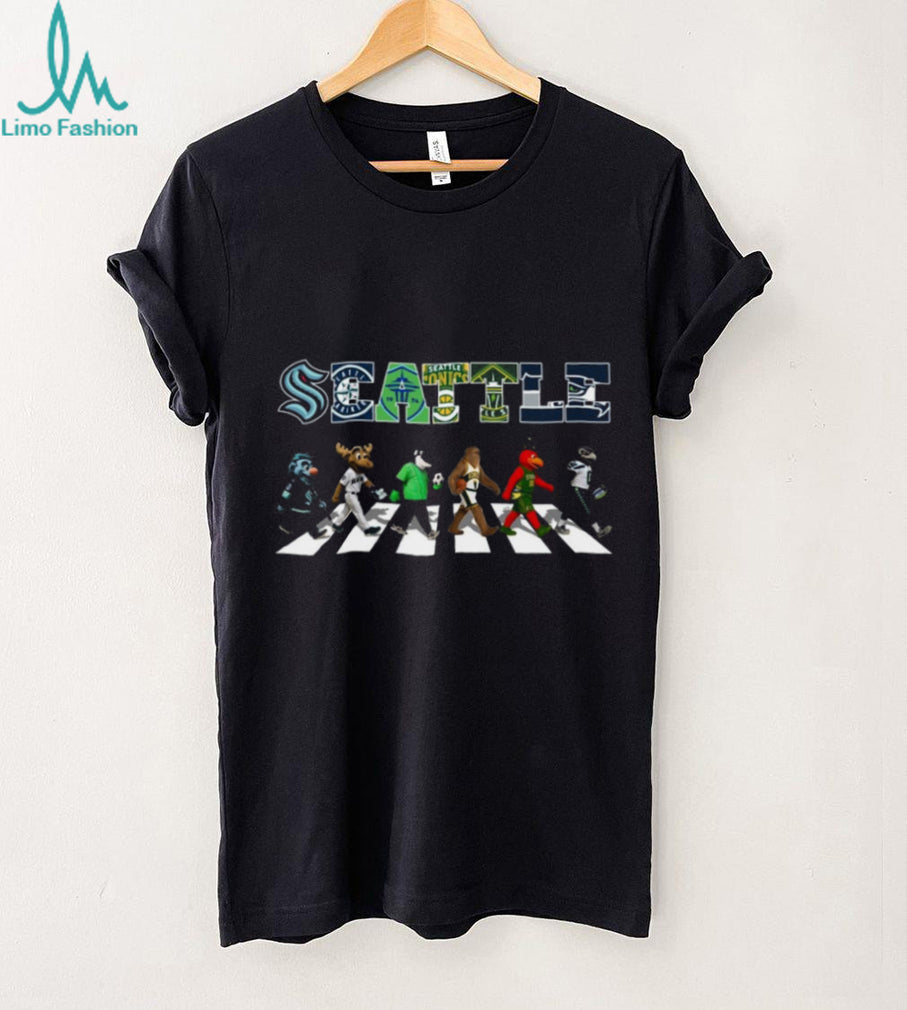 Seattle City of Champions Mascots Walking Abbey Road T Shirt