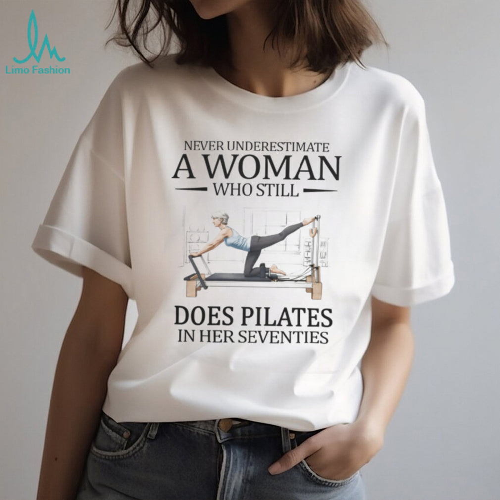 Senior Woman Pilates Reformer Seventies Fitness Health T Shirt