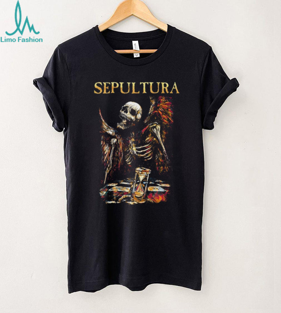 Sepultura Skeleton Angel Hourglass Chessboard Death Metal T Shirt