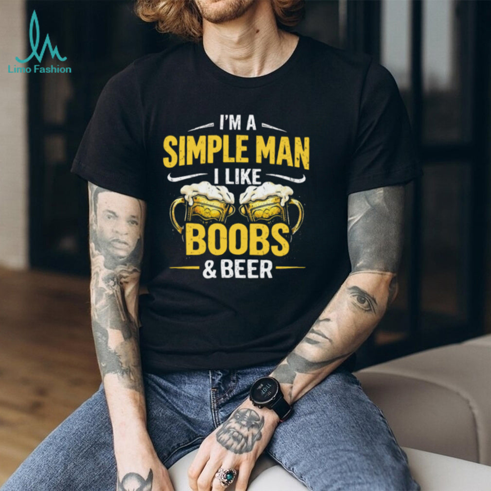 Simple Man I Like Boobs And Beer Mug Shirt